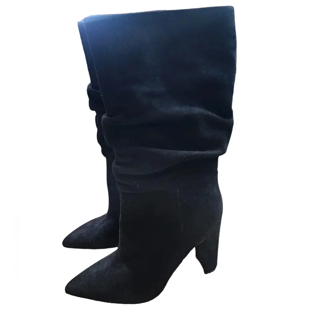 Marc Fisher Gomer Heeled Black Suede Boot Womens 7.5 NWT - Picture 6 of 11